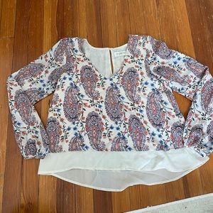 Paisley / floral long sleeve blouse